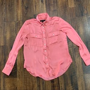 Satin button up shirt, worn once
